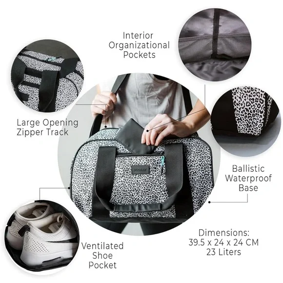 #100 Stylish Black and White Travel Bag - Picture 3 of 10